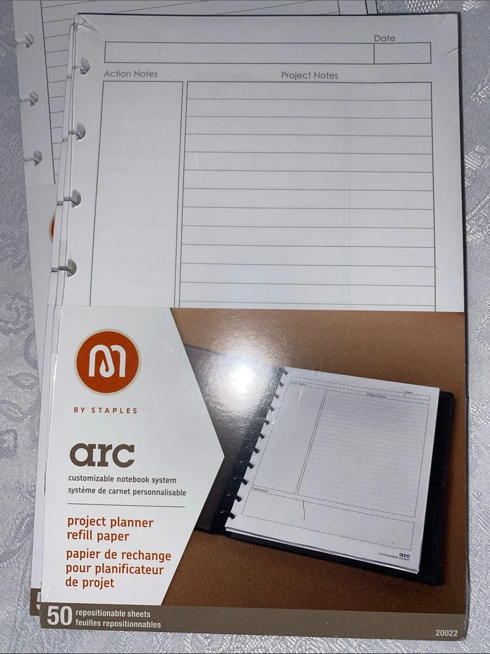 Lot of 7 Staples Arc Notebook System Refill Paper 8.5x11 Heavyweight 50ct